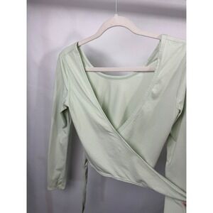 It's A Tie Wrap Long Sleeve Top Mint Green Size Medium